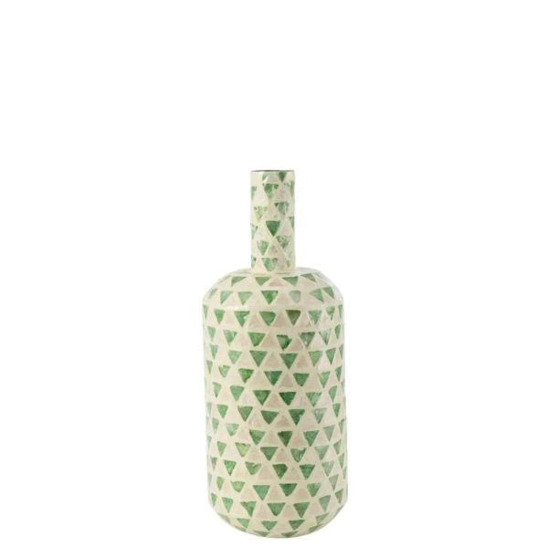 VASE NUYE DROP SHELLS/PAPER GREEN