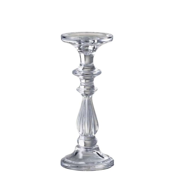 CANDLESTICK/CANDLE HOLDER TIBO GLASS TRANSPARENT MEDIUM
