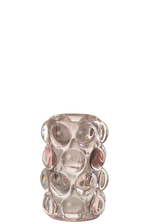 TEALIGHT HOLDER BOLLIE GLASS PINK
