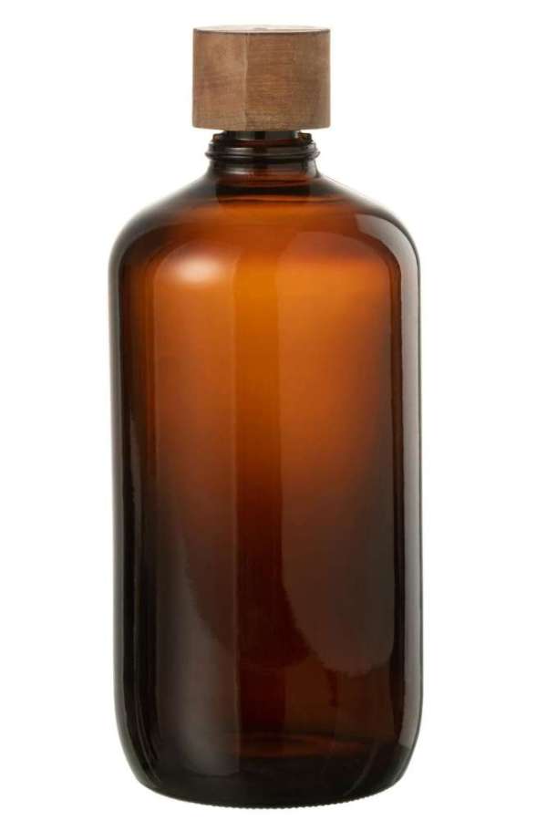 BOTTLE VINTAGE GLASS BROWN