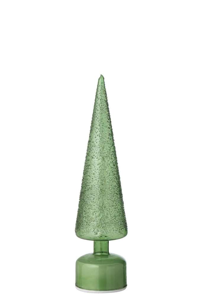 TREE LED TURNING GLASS GREEN LARGE