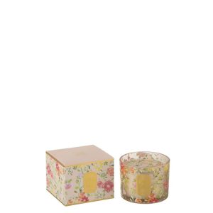 CANDLE HAPPINESS BLOOMS RAIN REEF WAX PINK SMALL-30H