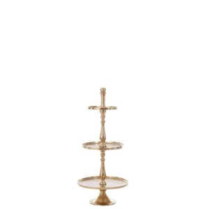 TRAY 3 LEVELS ROUND ALUMINIUM GOLD