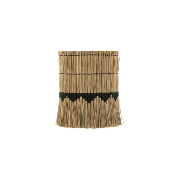 LAMPSHADE THREAD PATTERN SEAGRASS NATURAL/BLACK SMALL