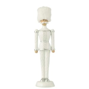 NUTCRACKER FUR HAT GLITTER RESIN WHITE LARGE