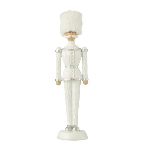 NUTCRACKER FUR HAT GLITTER RESIN WHITE LARGE
