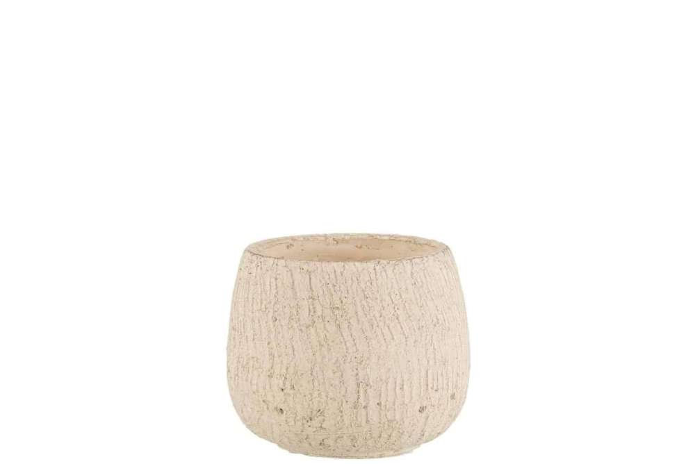 FLOWERPOT IRREGULAR TERRACOTTA GREY/BEIGE SMALL