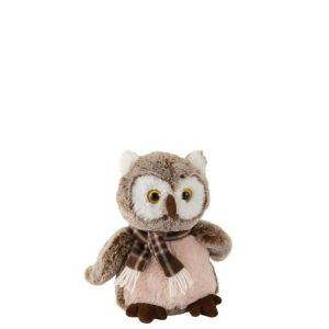 OWL+SCARF PLUSH BROWN/BEIGE MEDIUM
