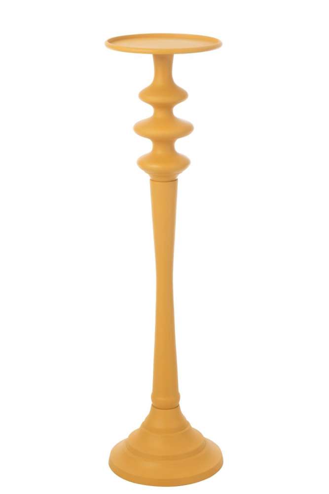 CANDLE HOLDER HIGH ALUMINIUM OCHRE LARGE