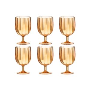BOX OF 6 PIECES WINE GLASS PLASTIC ORANGE