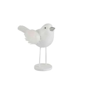 BIRD POLY/FAKE FUR WHITE LARGE