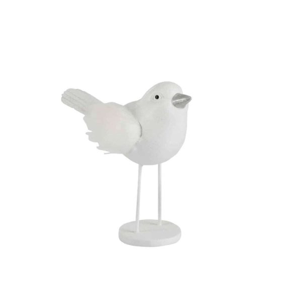 BIRD POLY/FAKE FUR WHITE LARGE