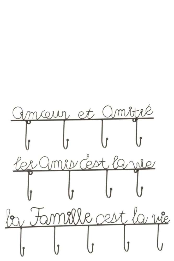 WALL HANGER SAYING METAL BLACK MEDIUM ASSORTMENT OF 3