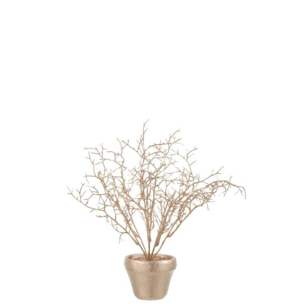 TREE IN POT GLITTER PLASTIC CHAMPAGNE