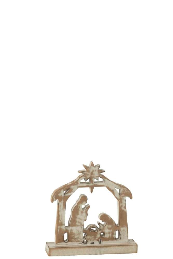 NATIVITY MANGO WOOD OFF WHITE/NATURAL SMALL