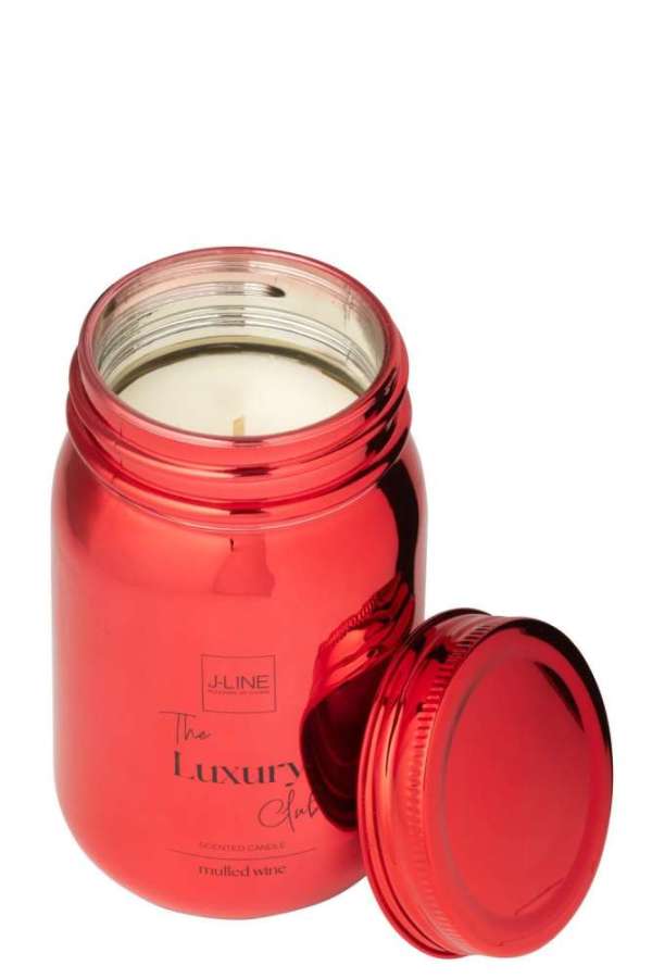 SCENTED CANDLE JAR GLASS RED-69H