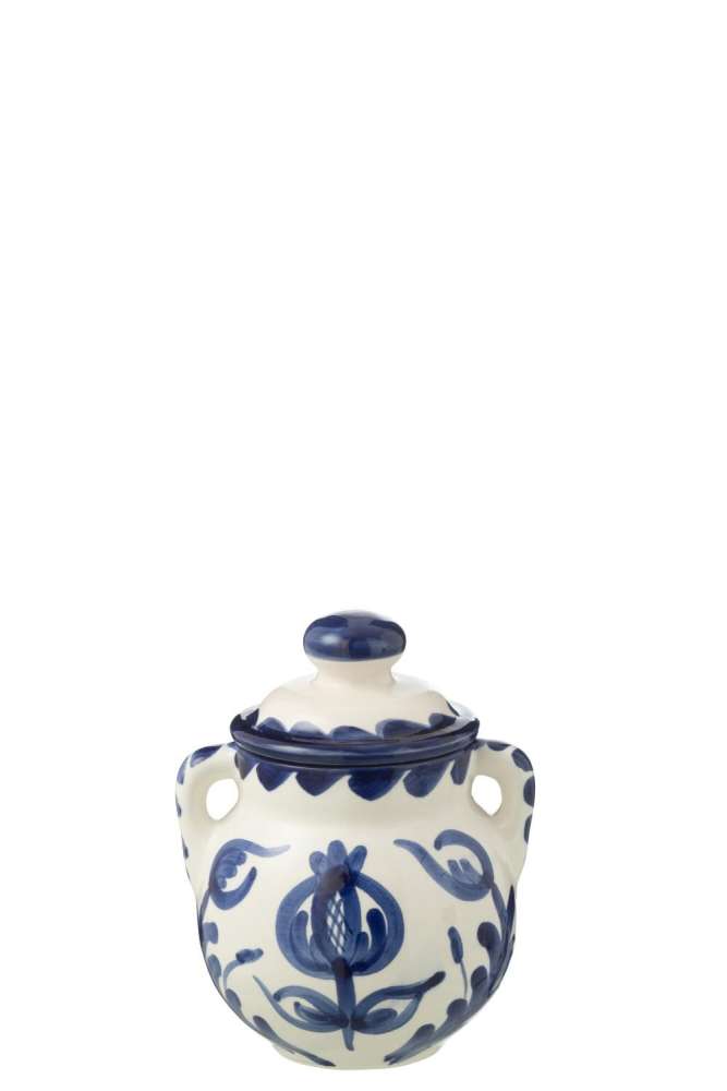 JAR GRANADA CERAMIC WHITE/COBALTO BLUE