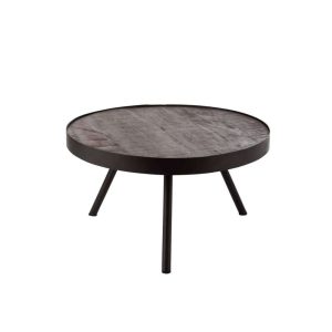 SIDE TABLE FIEN LOW MANGO WOOD IRON DARK BROWN BLACK