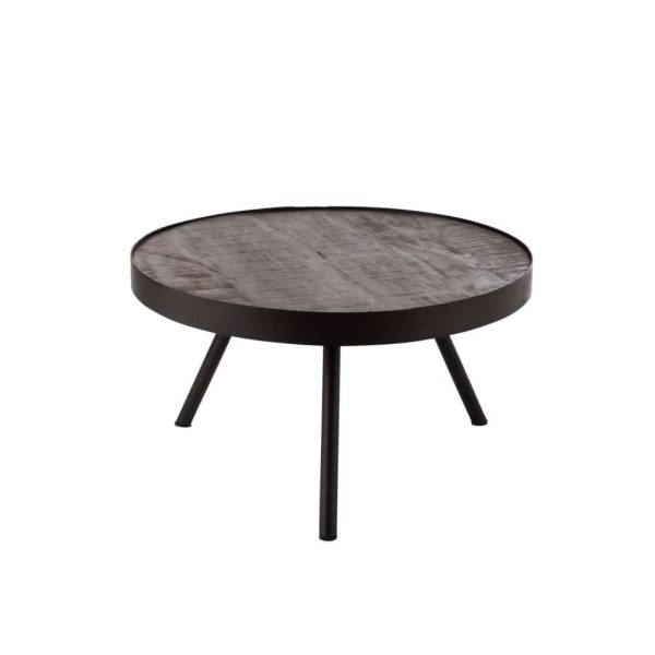 SIDE TABLE FIEN LOW MANGO WOOD IRON DARK BROWN BLACK