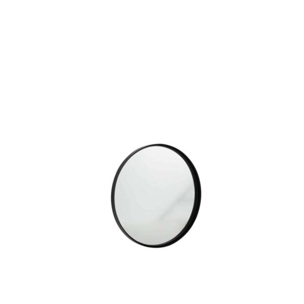 MIRROR ROUND HIGH BORDER METAL/GLASS BLACK SMALL