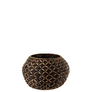 BASKET RONI BALL WATER HYACINTH BLACK/BROWN LARGE