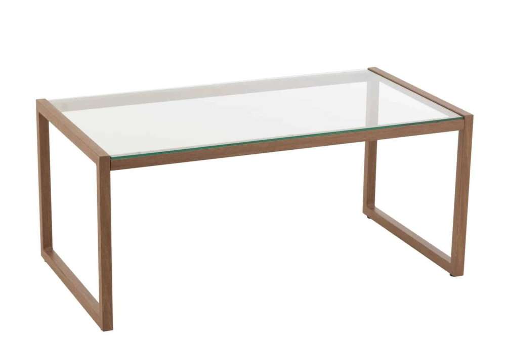COFFEE TABLE RECTANGULAR METAL/GLASS DARK BROWN