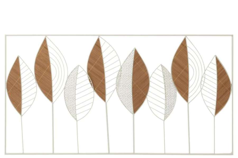 WALL DECORATION LEAVES METAL/BAMBOO MIX LARGE