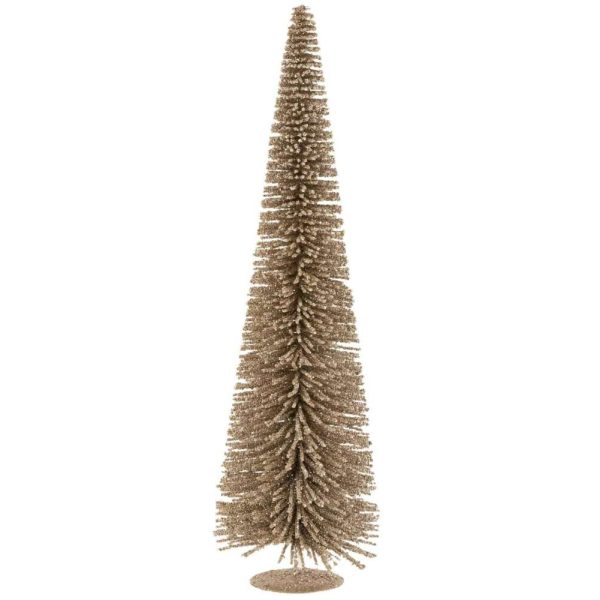 TREE DECO PLASTIC DOTS GLITTER CHAMPAGNE LARGE