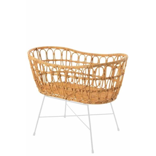 CRADLE+MATTRESS RATTAN/METAL NATURAL/WHITE