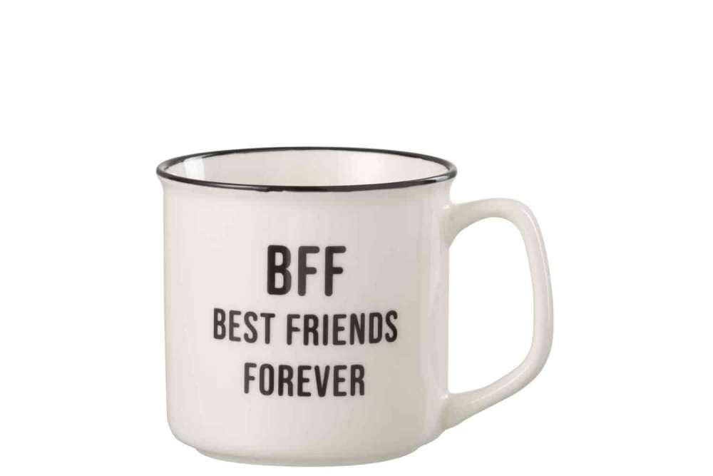 MUG MESSAGE BEST MOMENT PORCELAIN WHITE / BLACK