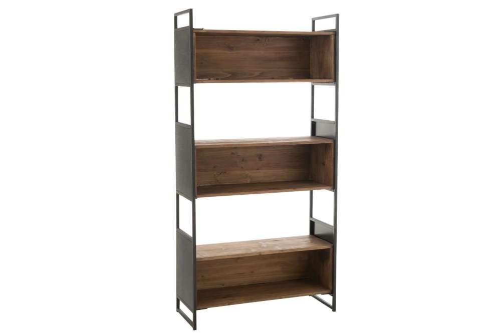 SHELF RUSTIK RECYCLED WOOD/METAL BLACK/NATURAL SMALL