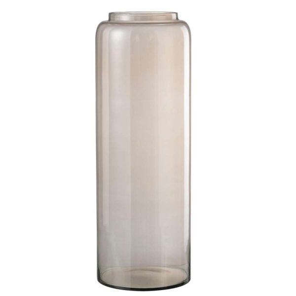 VASE STRAIGHT LONG GLASS AMBER LARGE