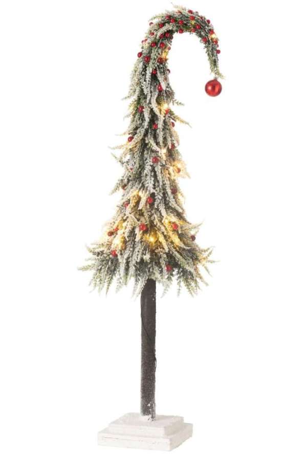 XMAS TREE HAT+LED ARTIFICIAL SNOW GREEN/RED LARGE