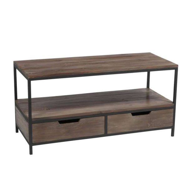 COFFEE TABLE WOOD/METAL BROWN+BLACK