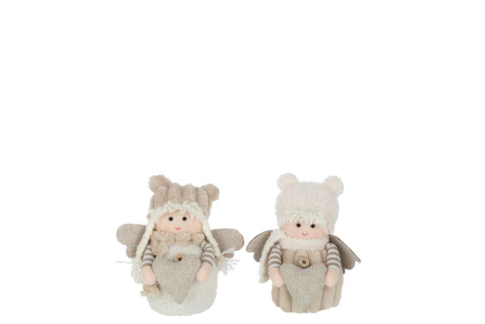 BOY AND GIRL TEXTILE WHITE/BEIGE SMALL ASSORTMENT OF 2