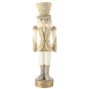 NUTCRACKER STANDING POLYFOAM/TEXTILE WHITE/GOLD