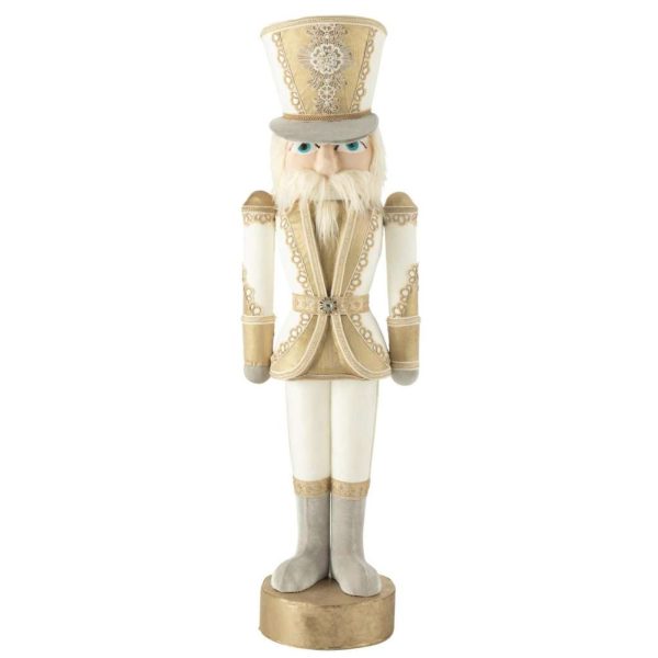 NUTCRACKER STANDING POLYFOAM/TEXTILE WHITE/GOLD