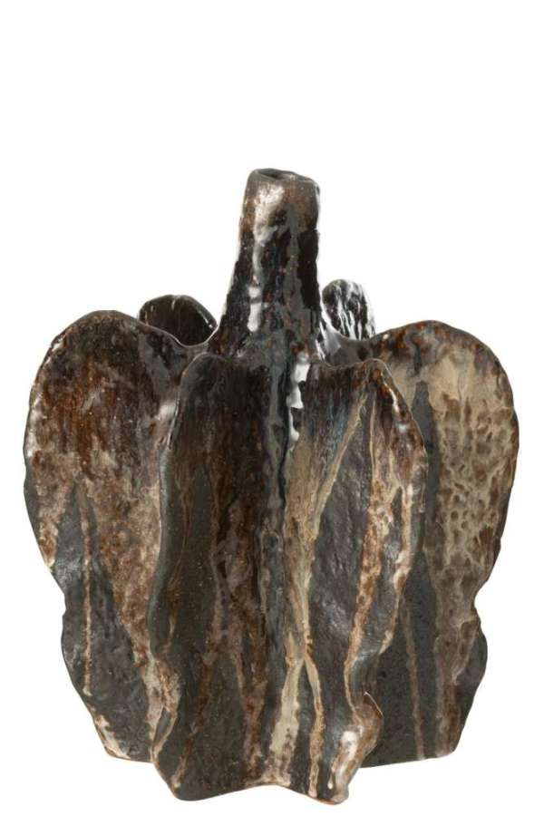 VASE NAGA CERAMIC  BROWN/BLACK LARGE