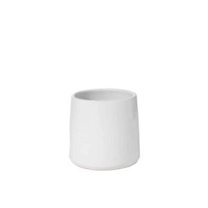 FLOWER POT ROUND CERAMIC WHITE MEDIUM