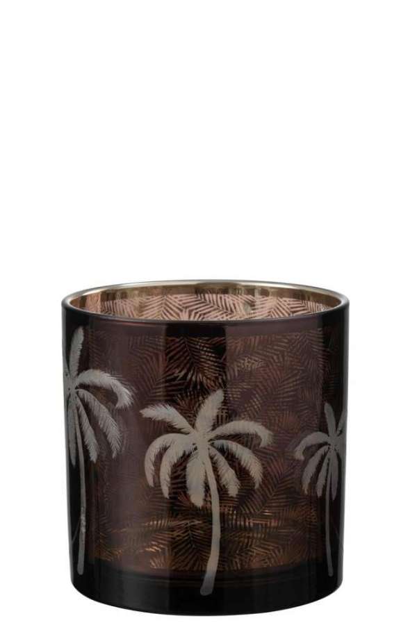 HURRICANE PALM TREE GLASS BROWN LARGE