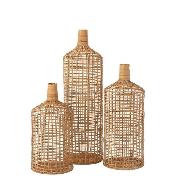 SET OF 3 VASE DECORATION BAMBOO NATURAL