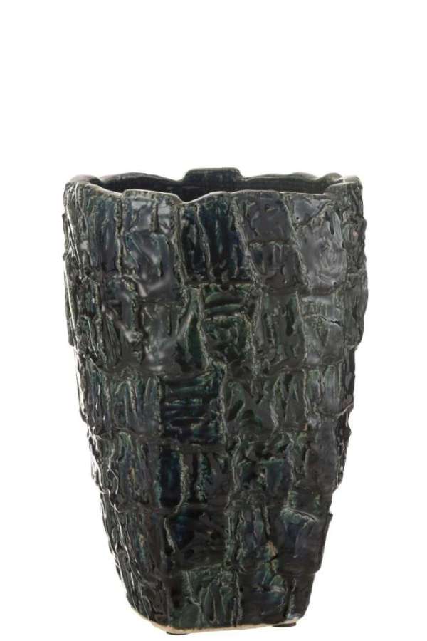 VASE AOKI CERAMIC PETROL GREEN LARGE