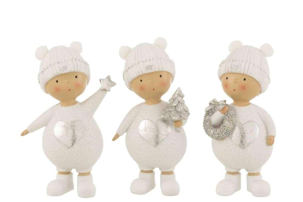 CHILD WINTER POLY WHITE/SILVER LARGE ASSORTMENT OF 3