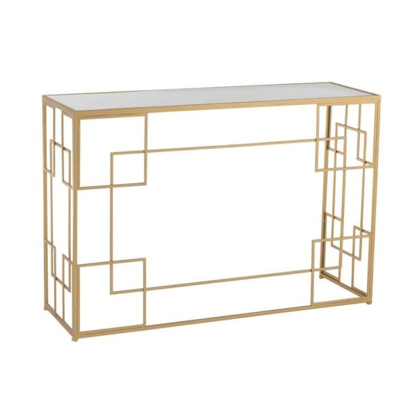 CONSOLE LINES METAL/GLASS GOLD