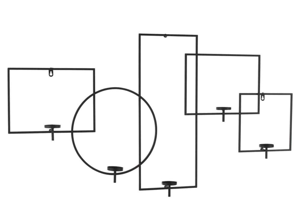 WALL DECORATION CANDLEHOLDER METAL BLACK