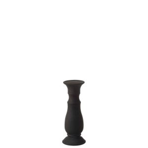 CANDLEHOLDER GLASS MATTE BLACK SMALL