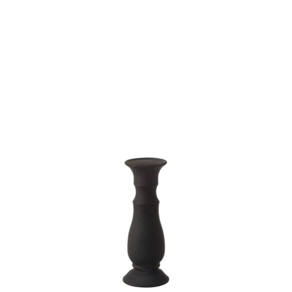 CANDLEHOLDER GLASS MATTE BLACK SMALL