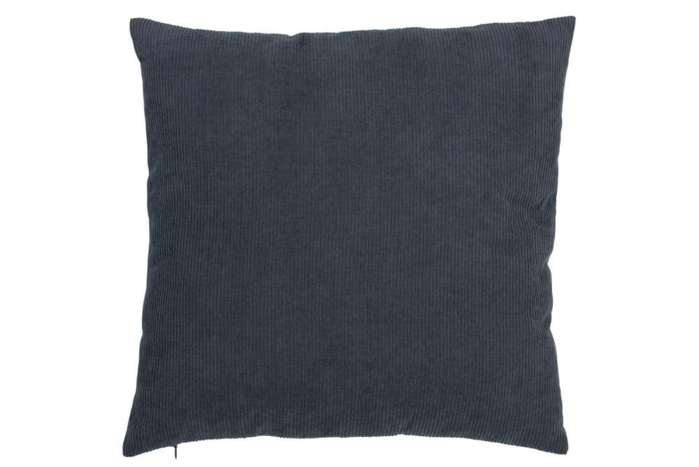 CUSHION RIB SQUARE VELVET GREY BLUE
