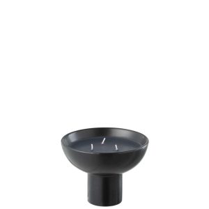 SCENTED CANDLE CERAMIC CUP BLACK SMALL-12H