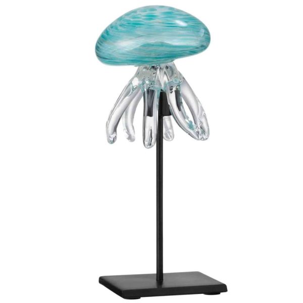 JELLYFISH ON FOOT GLASS AQUA LARGE
